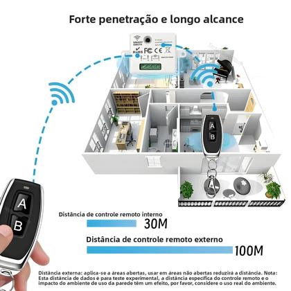 Imagem de Controle Remoto Sem Fio 433Mhz AC 220V Mini Interruptor De Luz Módulo Relé RF Tuya Smart Life Google