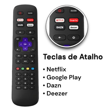 Imagem de Controle Remoto Smart Tv AOC Roku Compativel MAX-9091 Maxmidia