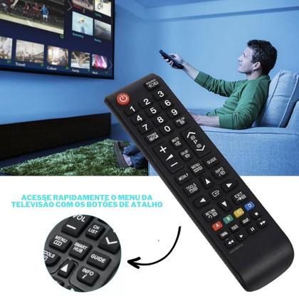 Imagem de Controle Remoto Tv Samsung Smart 4k Universal Botões de Atalho