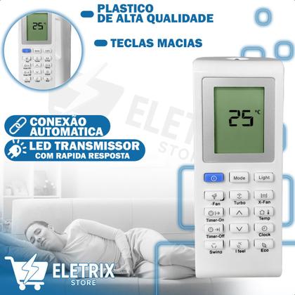 Imagem de Controle Remoto Universal Compatível com Ar Condicionado Electrolux Split Inverter Techno