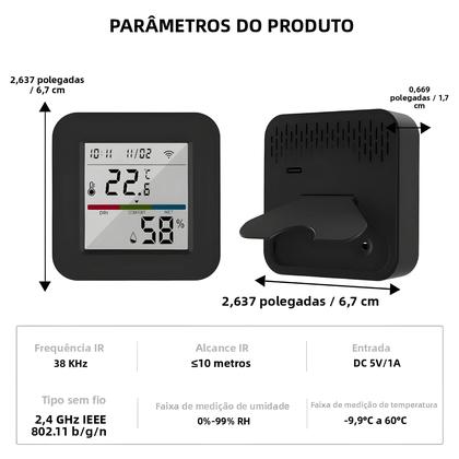 Imagem de Controle Remoto Universal Inteligente Com Sensor De Temperatura E Umidade Para Ar Condicionado E TV