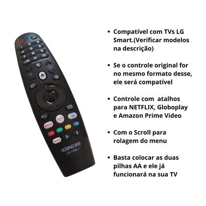 Imagem de Controle Remoto Universal Magic Smart Compatível com TV LeG Smart 4K