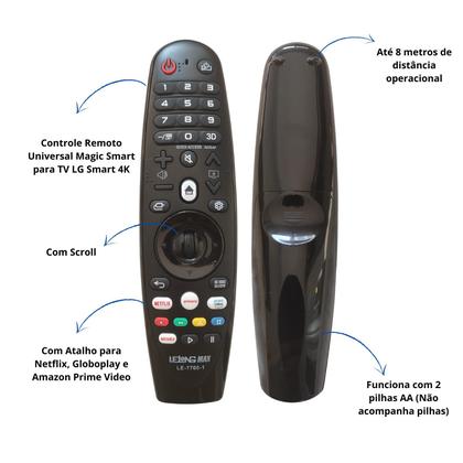 Imagem de Controle Remoto Universal Magic Smart Compatível com TV LeG Smart 4K