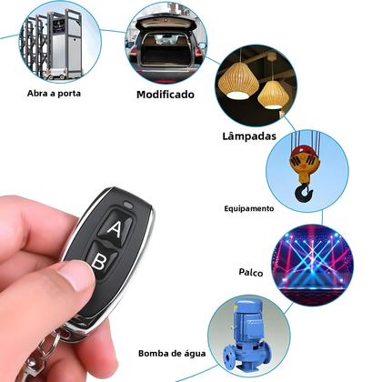 Imagem de Controle Remoto Universal Sem Fio 433MHz 330MHz Com 2 Botões Para Portão De Garagem - Duplicador