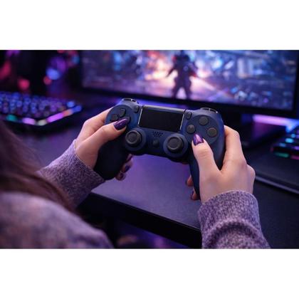Imagem de Controle Sem Fio Compatível Com Play4 Ps4 Playstation 4 / slim / pro / pc E Smart Tvs Samsung Cor azul escuro