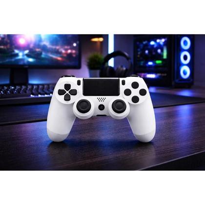 Imagem de Controle Sem Fio Compatível Com Play4 Ps4 Playstation 4 / slim / pro / pc E Smart Tvs Samsung Cor Branco