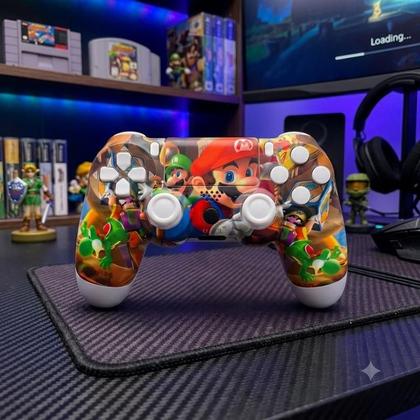 Imagem de Controle Sem Fio Compatível Com Play4 Ps4 Playstation 4 / slim / pro / pc E Smart Tvs Samsung Personalizado