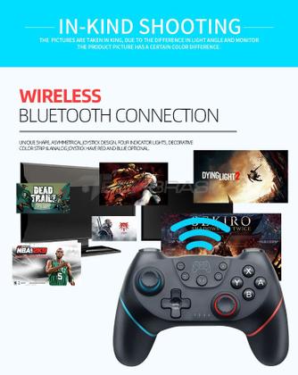Imagem de Controle Sem Fio Pro Para Nintendo Switch Com Sixaxis Bluetooth