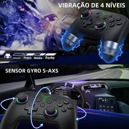 Imagem de Controle Sem Fio Switch Pro - Joystick com Dupla Vibração - Compatível com Switch OLED e Lite