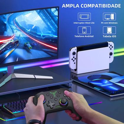 Imagem de Controle Sem Fio Switch Pro - Joystick com Dupla Vibração - Compatível com Switch OLED e Lite
