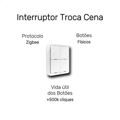 Imagem de Controle Troca Cena Inteligente Interruptor Zigbee 4 Botões