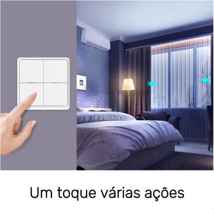 Imagem de Controle Troca Cena Inteligente Interruptor Zigbee 4 Botões