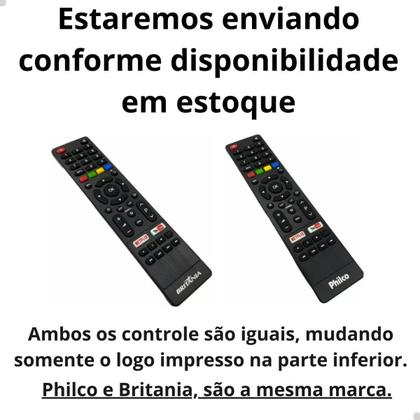 Imagem de Controle Tv Philco Britania Smart Netflix E Youtube