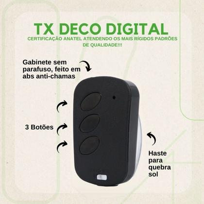 Imagem de Controle tx deco digital 433mhz ipec - preto