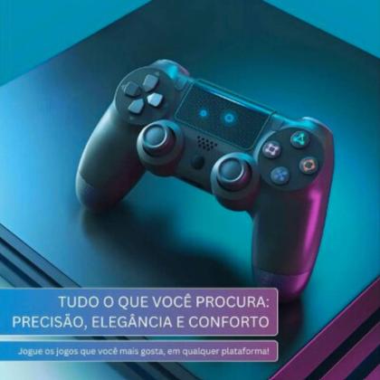 Imagem de Controle Wireless compatível com console PLAY 4 PC Smart TV jogos ergonômico conexão estável precisão