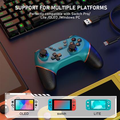Imagem de Controle Wireless Pro para Nintendo Switch/Switch Lite/Switch OLED - Azul
