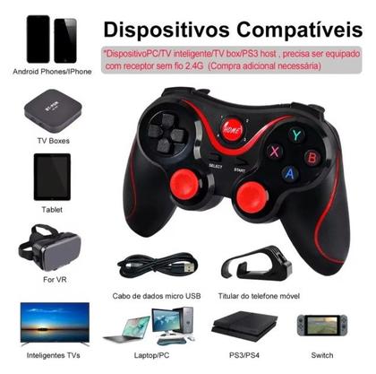 Imagem de Controle X3 Sem Fio Bluetooth para Celular e PC Joystick Ergonômico e Imersivo
