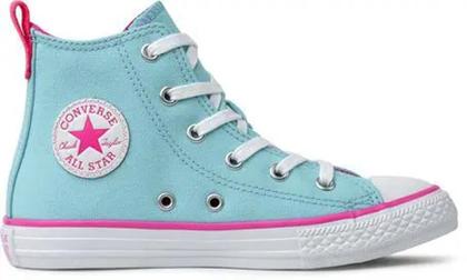 Imagem de Converse Tênis Chuck Taylor All Star Infantil Azul Claro/Rosa Choque/Branco