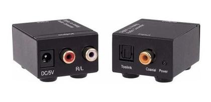 Imagem de Conversor Áudio Digital Cabo Óptico Coaxial P/ Rca Analógico