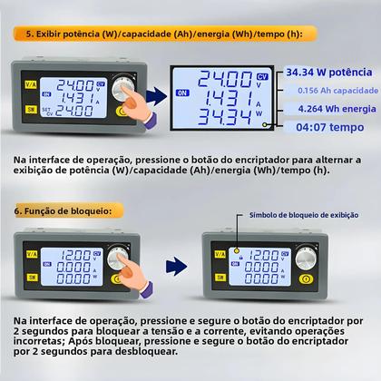 Imagem de Conversor DC-DC Ajustável Buck Boost 5.0~30V Para 0.6~30V Fonte De Alimentação CC CV 0~4.0A Módulo