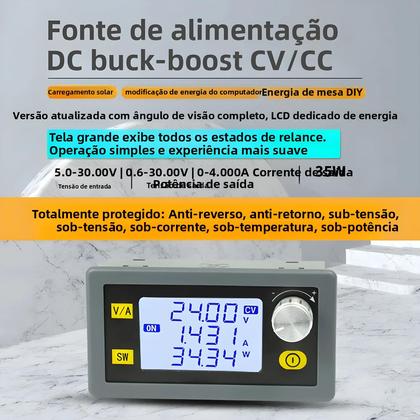Imagem de Conversor DC-DC Ajustável Buck Boost 5.0~30V Para 0.6~30V Fonte De Alimentação CC CV 0~4.0A Módulo