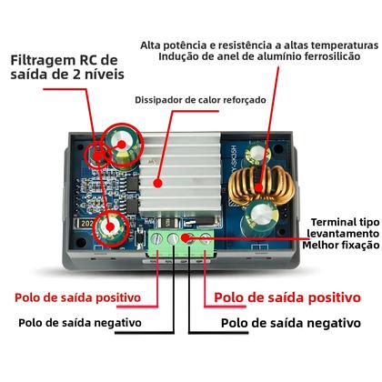 Imagem de Conversor DC-DC Ajustável Buck Boost 5.0~30V Para 0.6~30V Fonte De Alimentação CC CV 0~4.0A Módulo