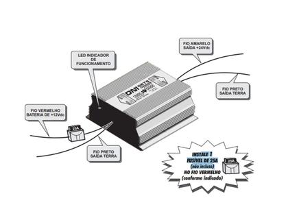 Imagem de Conversor De Tensão 12v Para 24v 250w 10a 15a Inversor