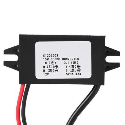 Imagem de Conversor de tensão Chazcool 12V a 5V 3A impermeável para carro