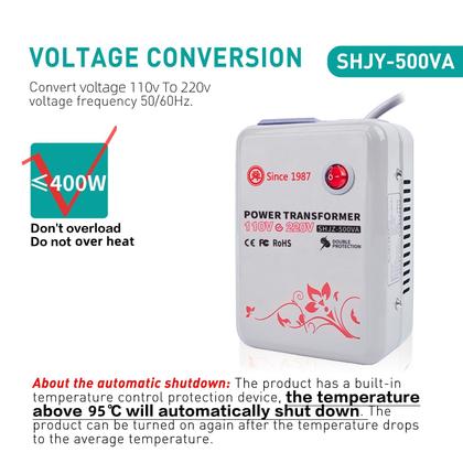 Imagem de Conversor de tensão SUNSHUN Step Up 110V/120V para 220V/240V 500W