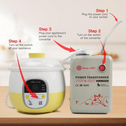 Imagem de Conversor de tensão SUNSHUN Step Up 110V/120V para 220V/240V 500W