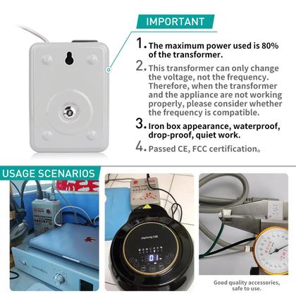 Imagem de Conversor de tensão SUNSHUN Step Up 110V/120V para 220V/240V 500W