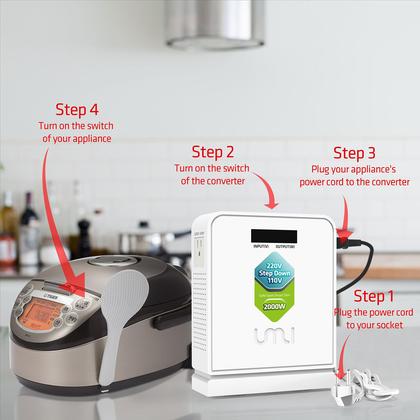 Imagem de Conversor de tensão UMI 2000W Step Down 220V para 110V com modo automático