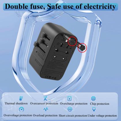 Imagem de Conversor de tensão Zanoal 220V a 110V com portas tipo C e USB