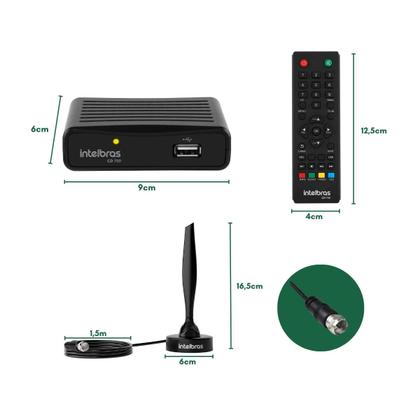 Imagem de Conversor Digital de TV + Antena Interna + 2 Pilhas AAA
