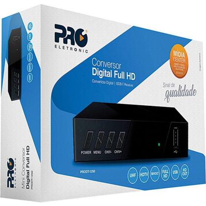 Imagem de Conversor Digital Full HD Pro Eletronic PRODT1250 Preto - Proeletronic