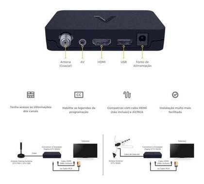 Imagem de Conversor Digital Gravador Full Hd C/ Hdmi - Aquário DTV-9000