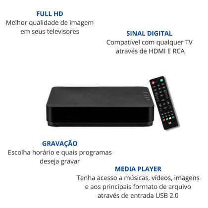 Imagem de Conversor Digital terrestre TV Full HD HDMI RCA