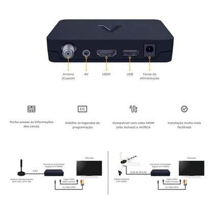 Imagem de Conversor Digital Tv - Fullhd Dtv- 9000 C/entrada Rca E Hdmi