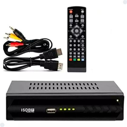 Imagem de Conversor digital TV sinal digital isdb-t set top box full HD hdmi Com Usb