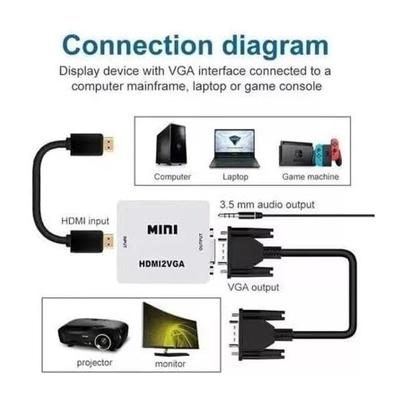 Imagem de Conversor hdmi para vga com Saída de Áudio P2 HDMI2VGA