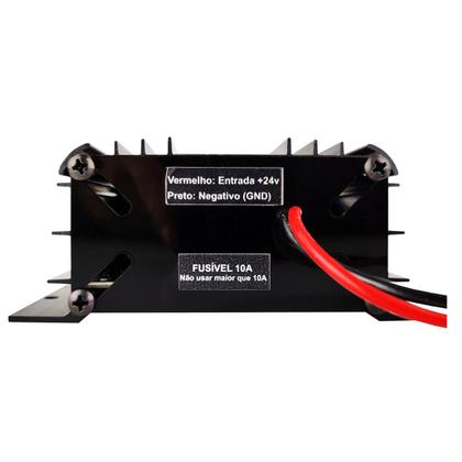 Imagem de Conversor voltagem automotivo 24v para 12v 5a/15a zd-cv5/15 rádio caminhão proteção sobrecarga curto circuito