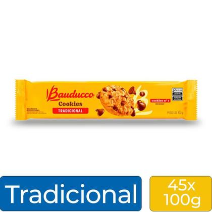 Imagem de Cookies Bauducco Tradicional Gotas Chocolate Kit 45Un 100G