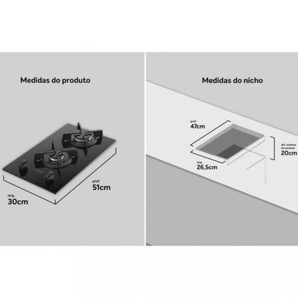 Cooktop 2 Bocas Mesa de Vidro Dako Supreme Imagem de Cooktop 2 Bocas Mesa de Vidro Dako Supreme