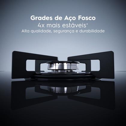 Imagem de Cooktop 4 Bocas a Gás Electrolux Mesa de Vidro Efficient Grade de Aço Fosco (KE4GR)