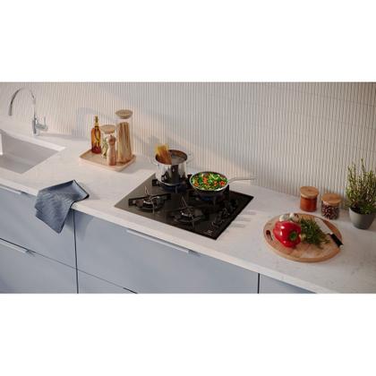 Imagem de Cooktop 4 Bocas a Gás Electrolux Mesa de Vidro Efficient Grade de Aço Fosco (KE4GR)