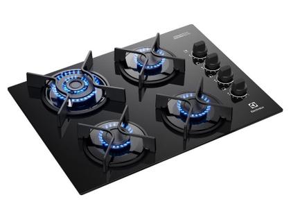 Imagem de Cooktop 4 Bocas a Gás Electrolux Mesa Vidro Experience Tripla Chama e Grade de Ferro (KE4GC)