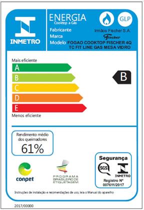 Imagem de Cooktop 4 Bocas à Gás Tripla Chama Fit Line Bivolt Fischer