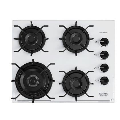 Imagem de Cooktop 4 Bocas Branco à Gás Itatiaia Itamaster Tripla Chama Fogão 127V/220V Bivolt