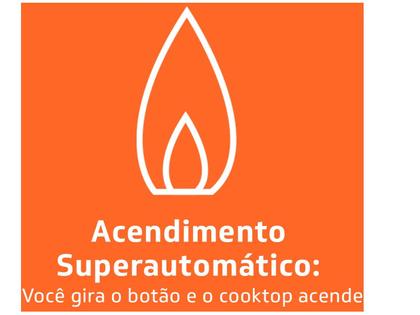 Imagem de Cooktop 4 Bocas Brastemp Preto a Gás GLP