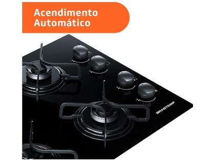 Imagem de Cooktop 4 Bocas Brastemp Preto a Gás GLP